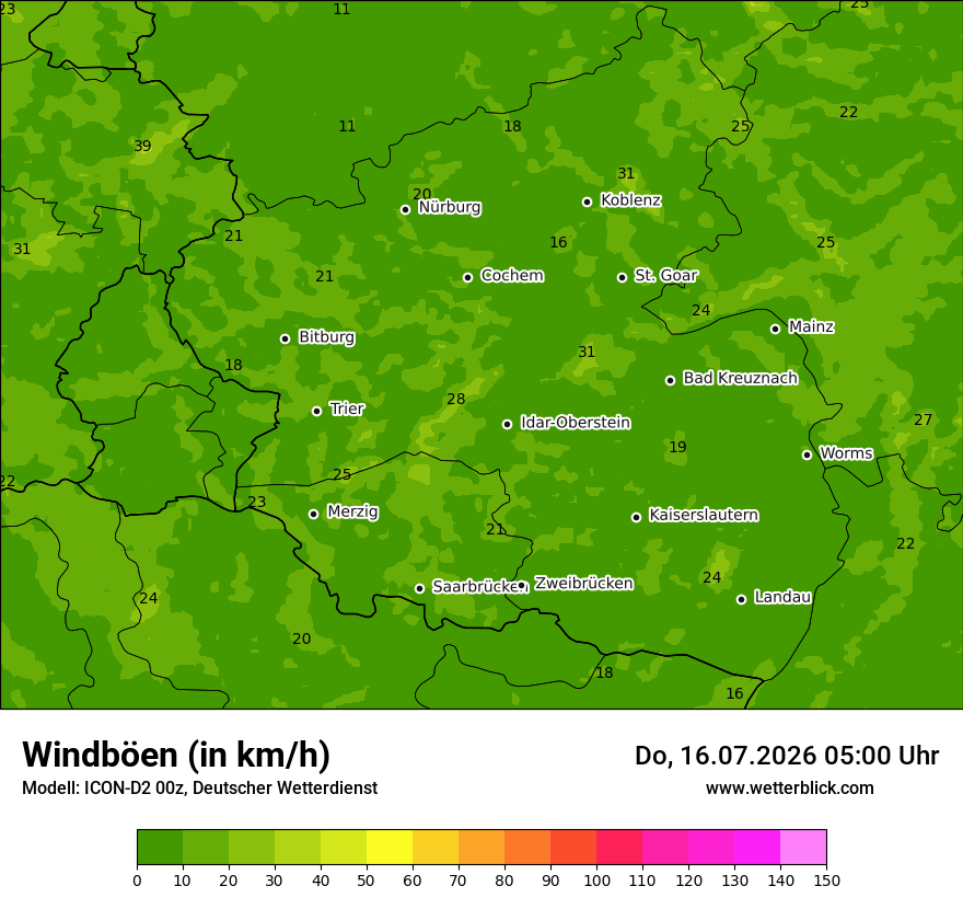 Maximale Windböen