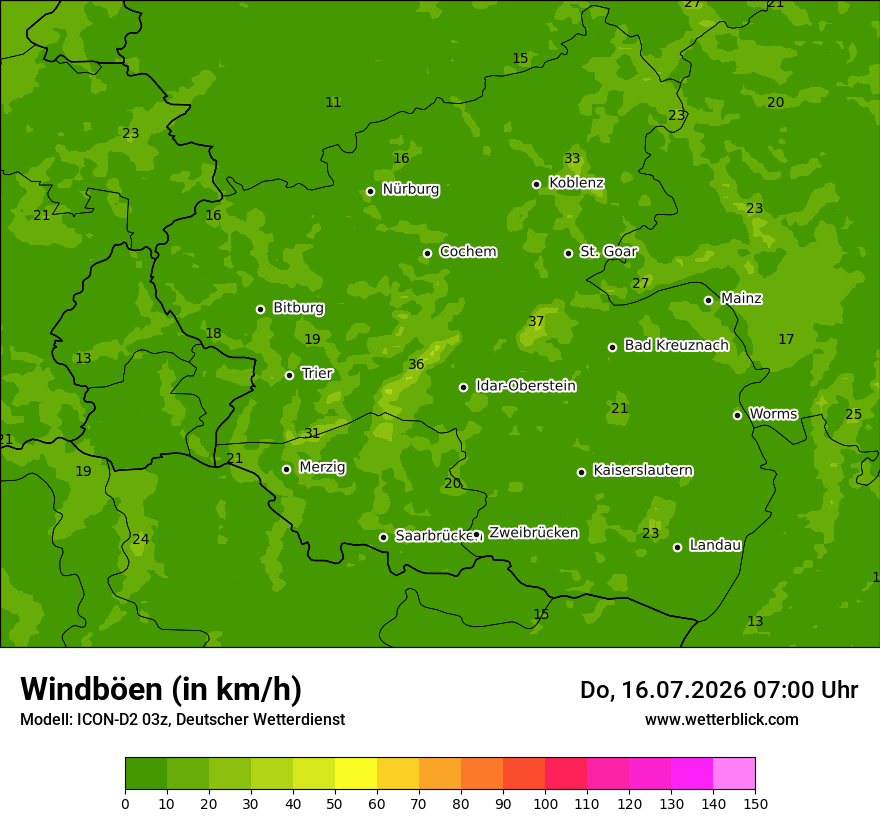 Maximale Windböen