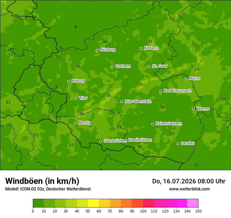 Maximale Windböen