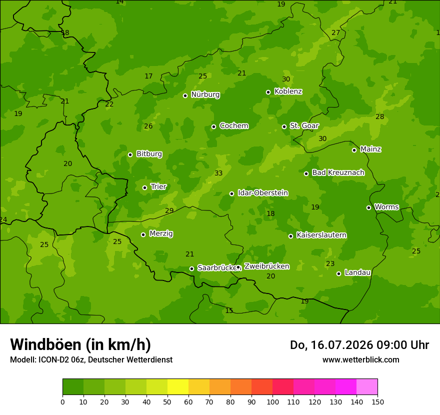 Maximale Windböen