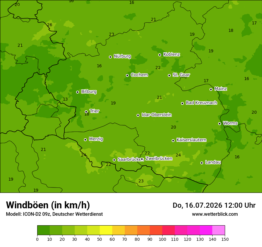 Maximale Windböen