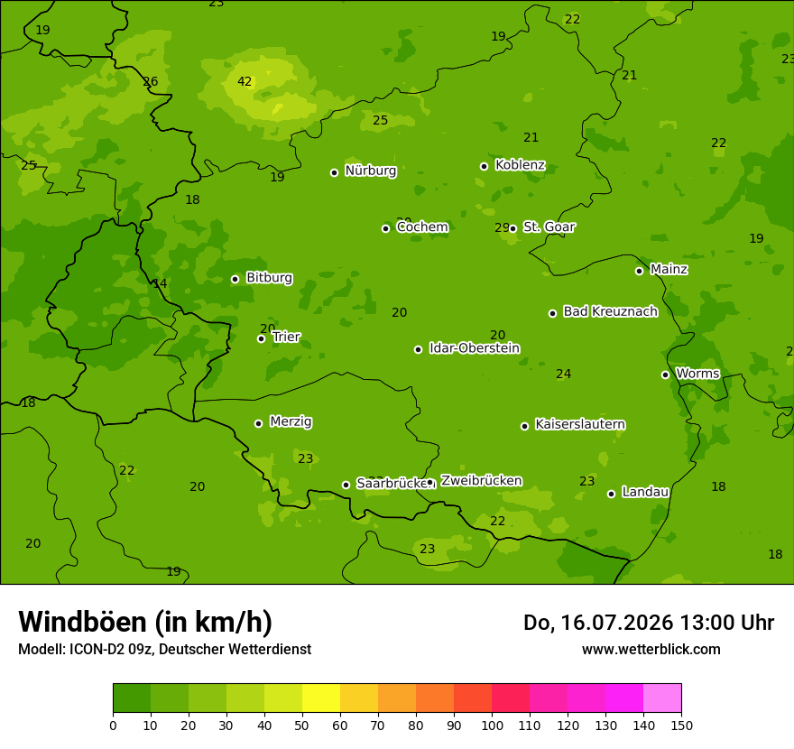 Maximale Windböen