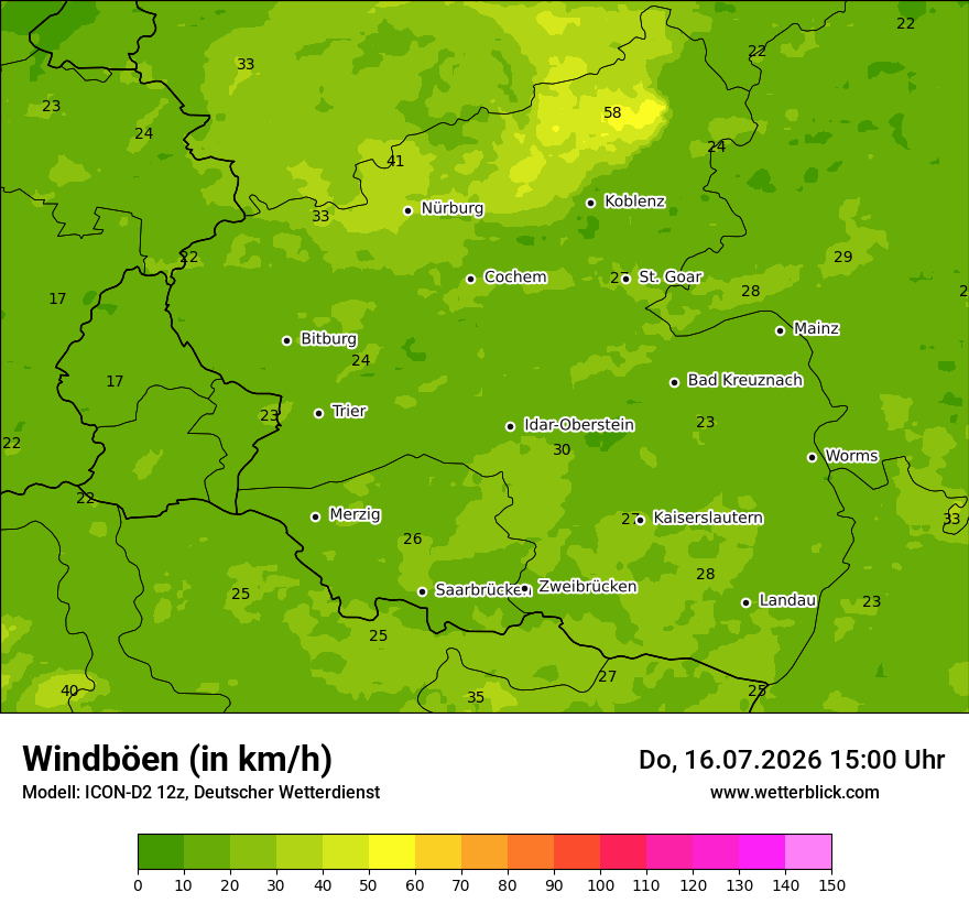 Maximale Windböen