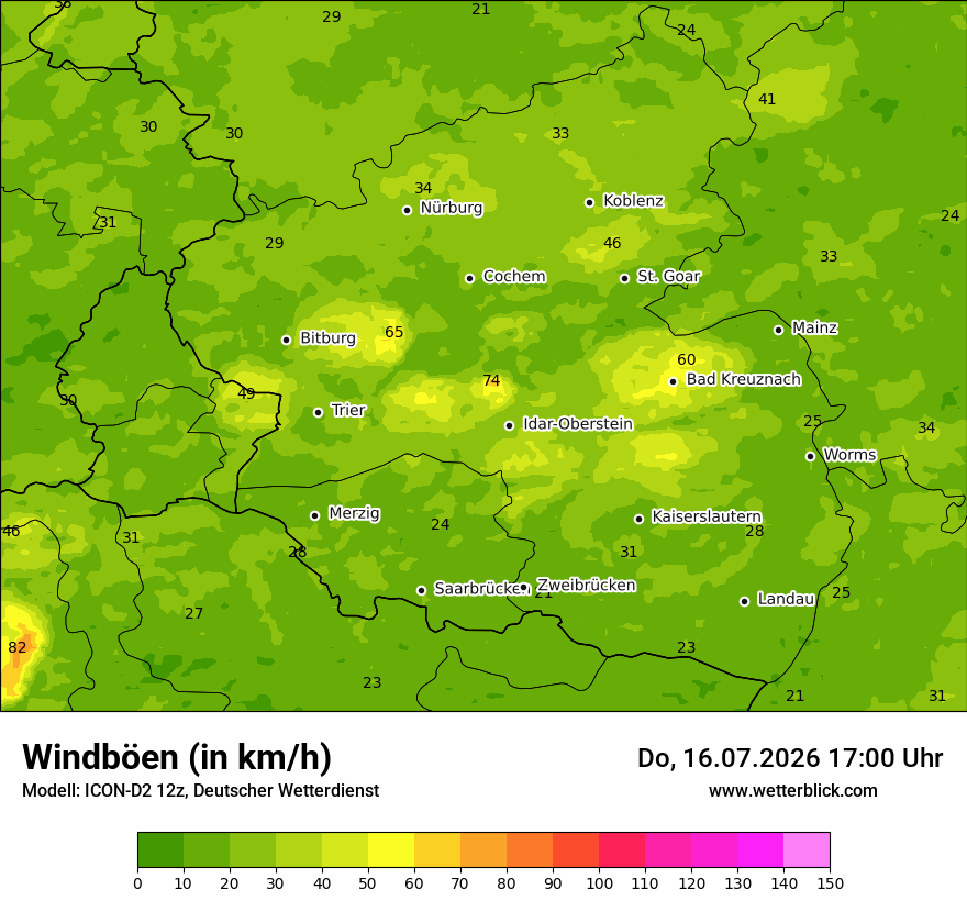 Maximale Windböen