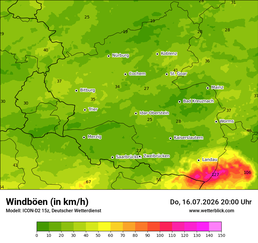 Maximale Windböen