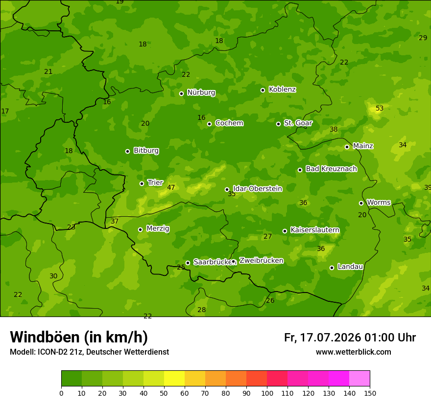 Maximale Windböen