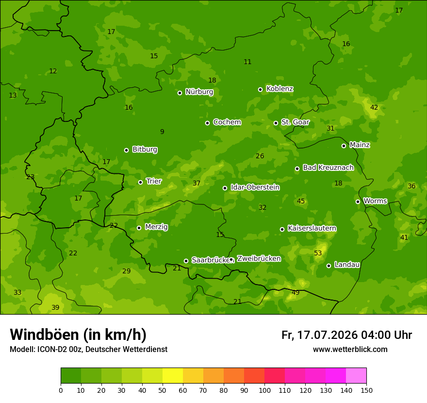 Maximale Windböen