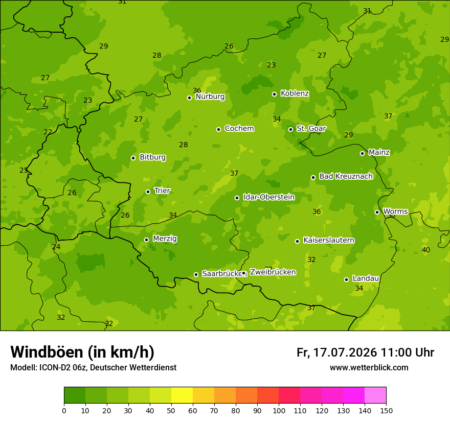 Maximale Windböen
