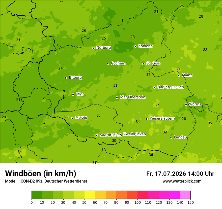 Maximale Windböen