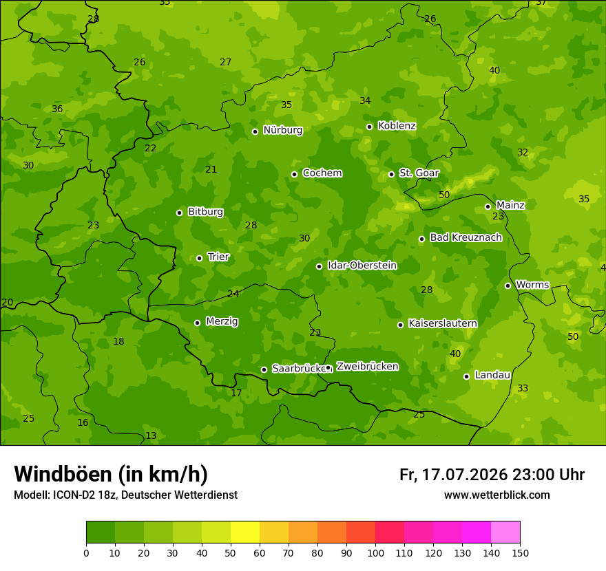 Maximale Windböen