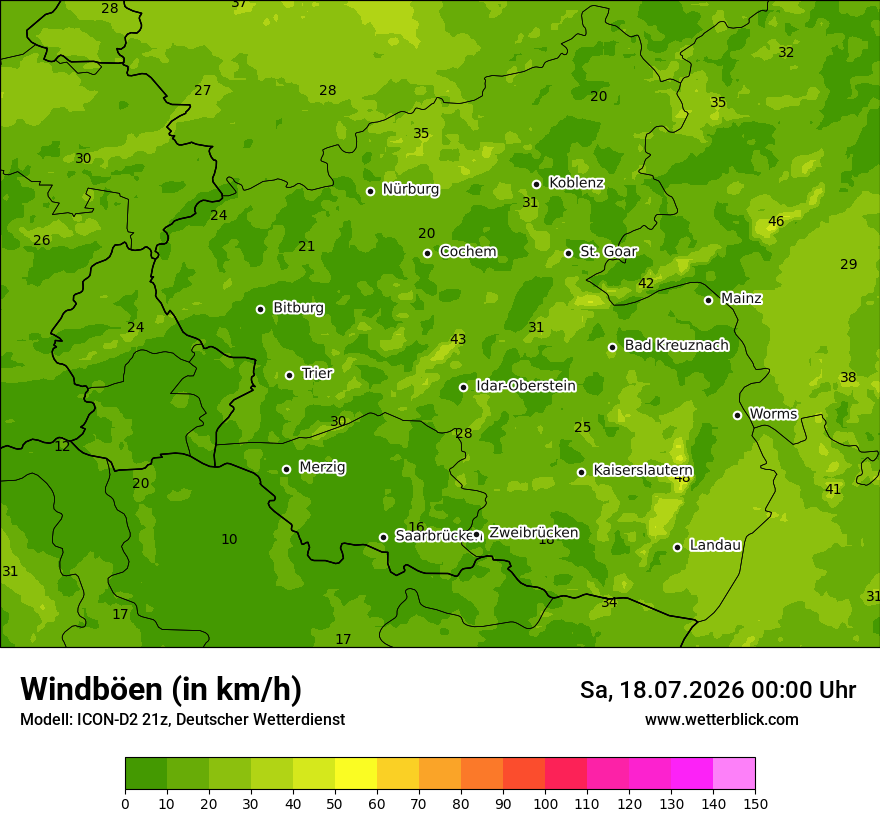 Maximale Windböen
