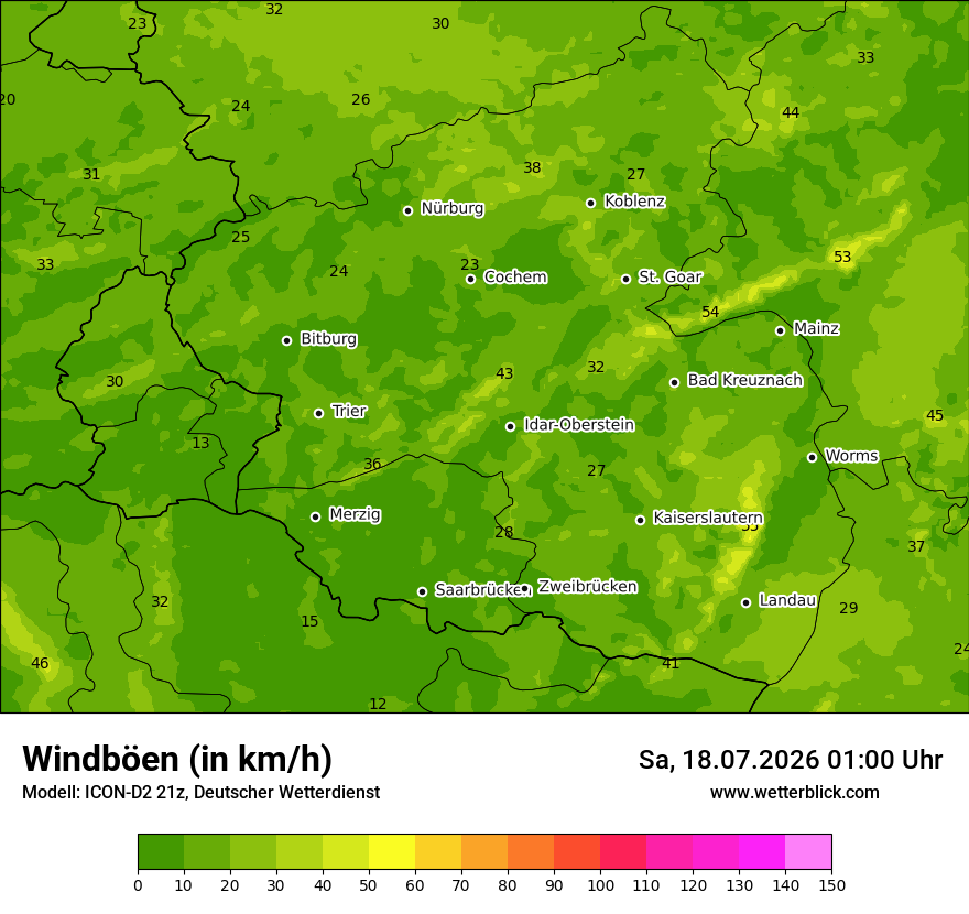 Maximale Windböen