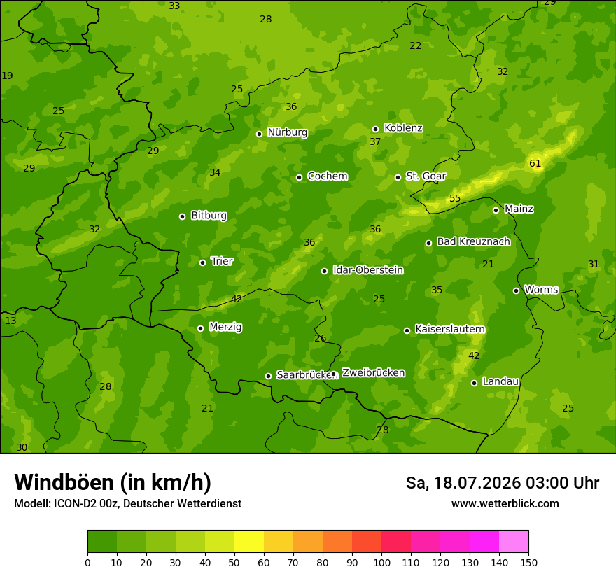 Maximale Windböen