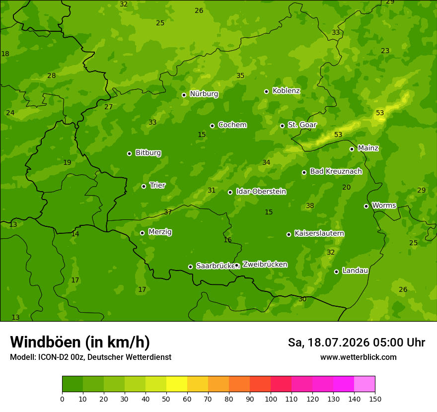 Maximale Windböen