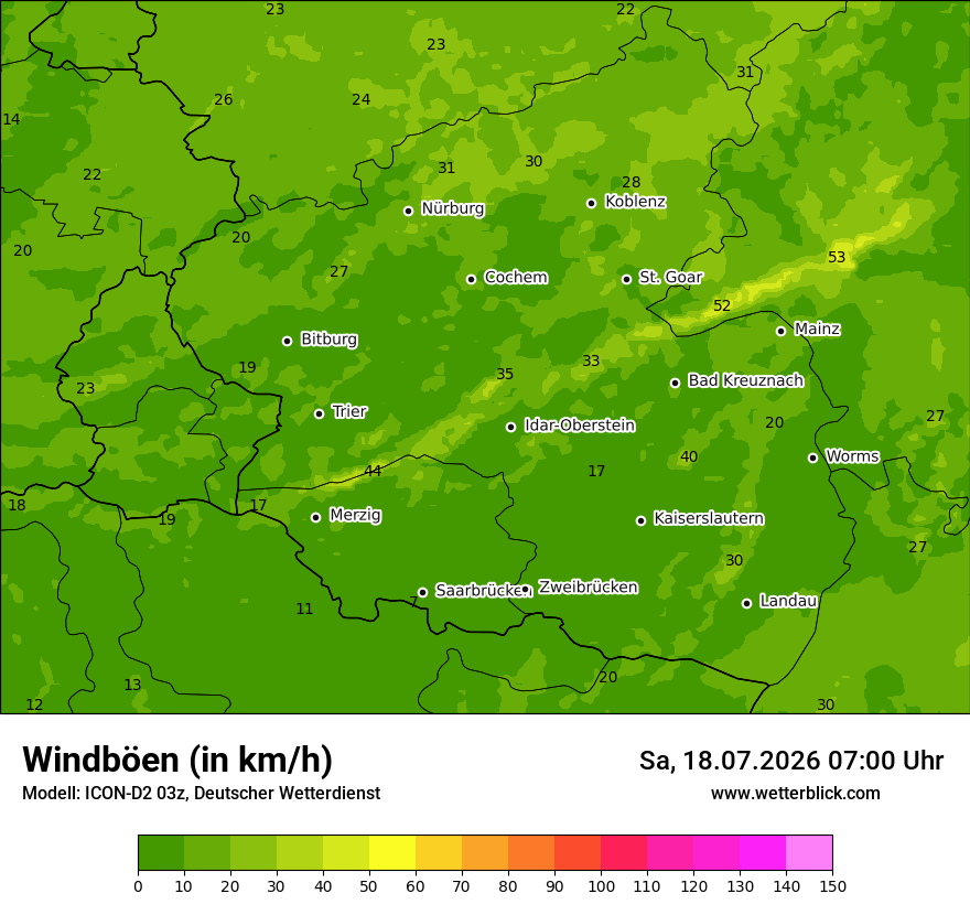 Maximale Windböen