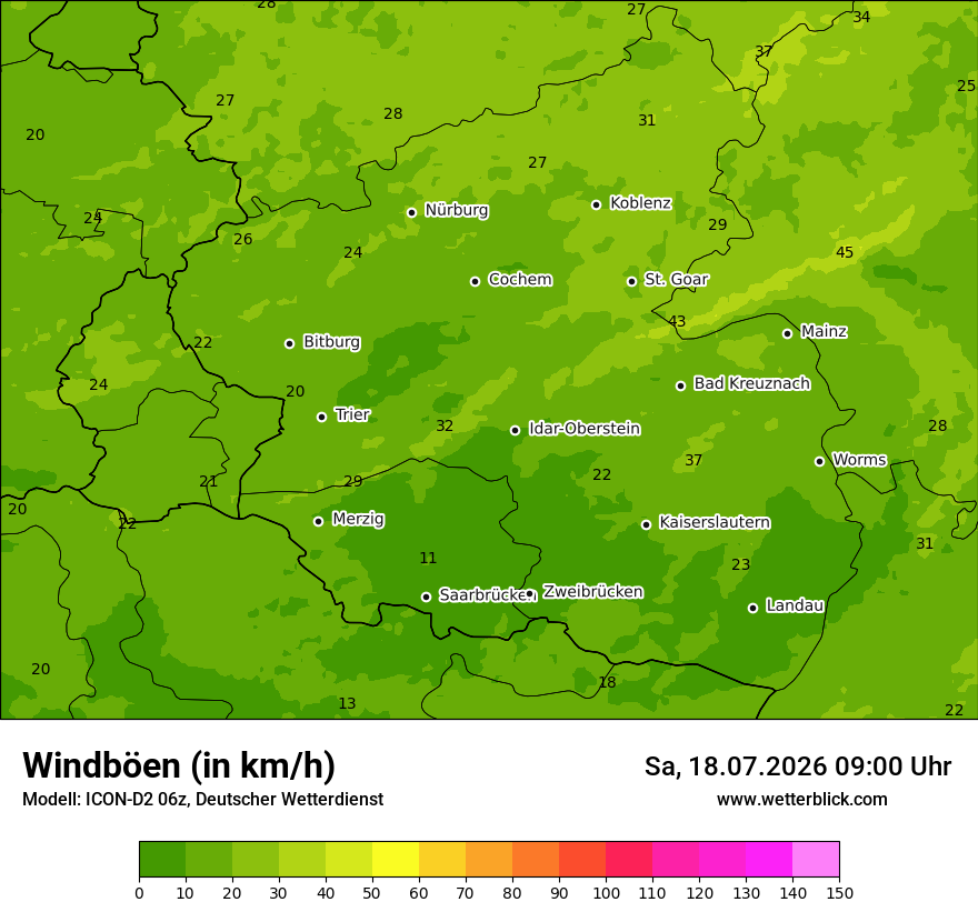 Maximale Windböen