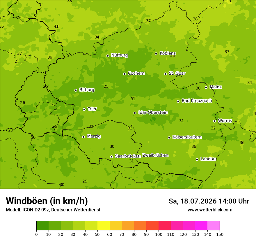 Maximale Windböen
