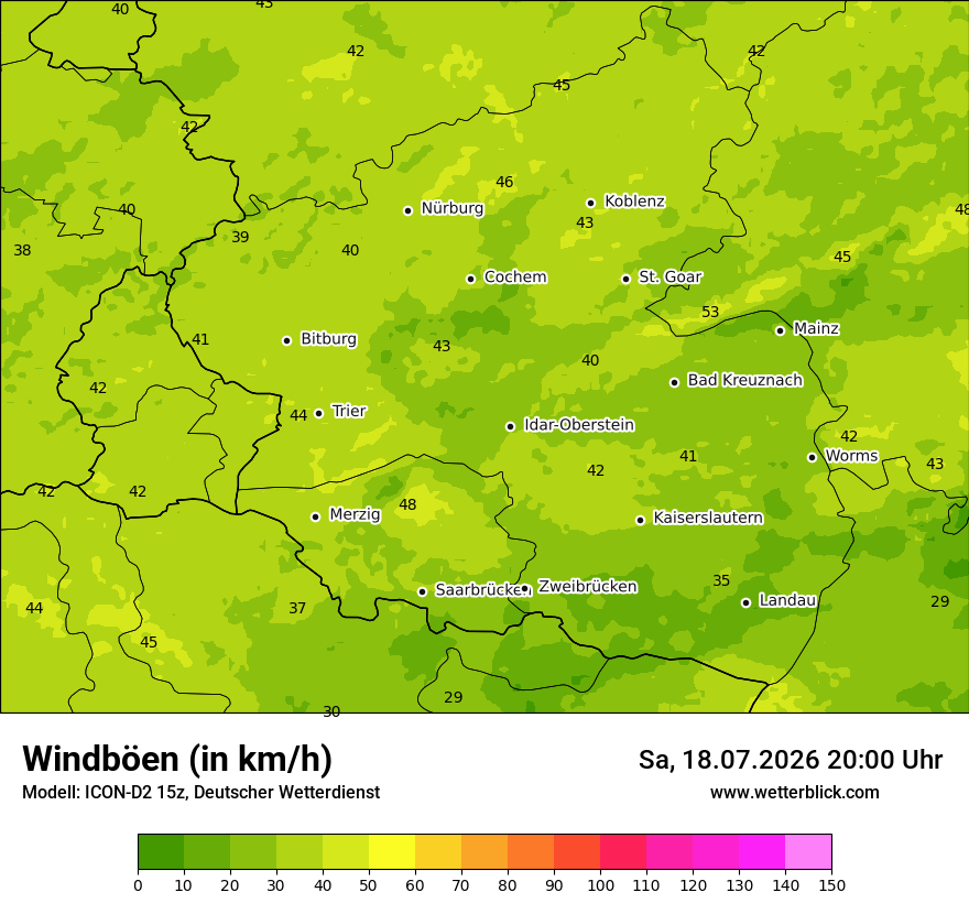 Maximale Windböen