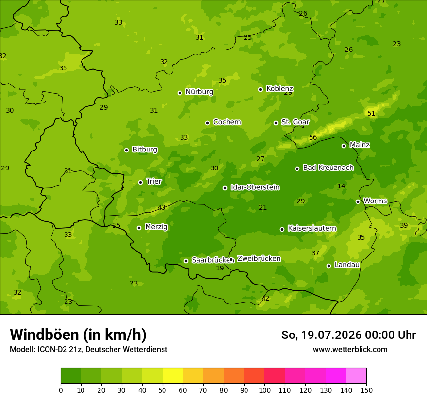 Maximale Windböen