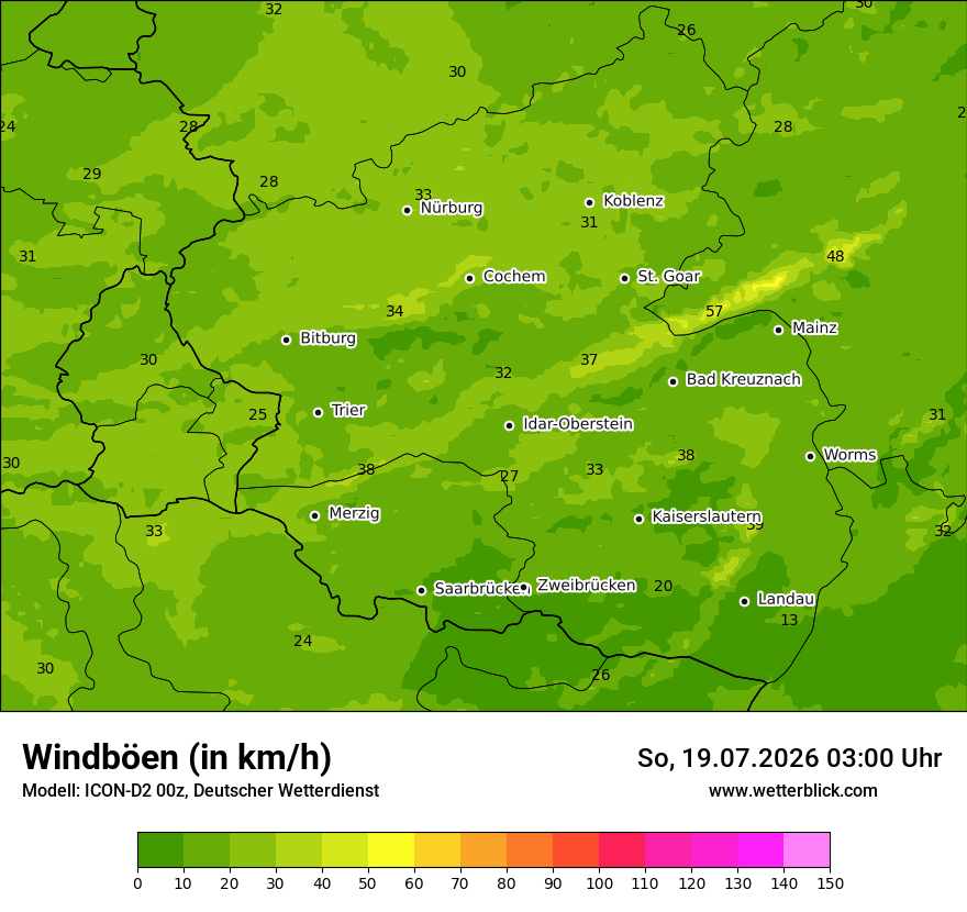 Maximale Windböen