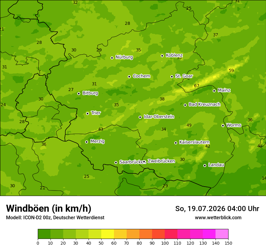 Maximale Windböen
