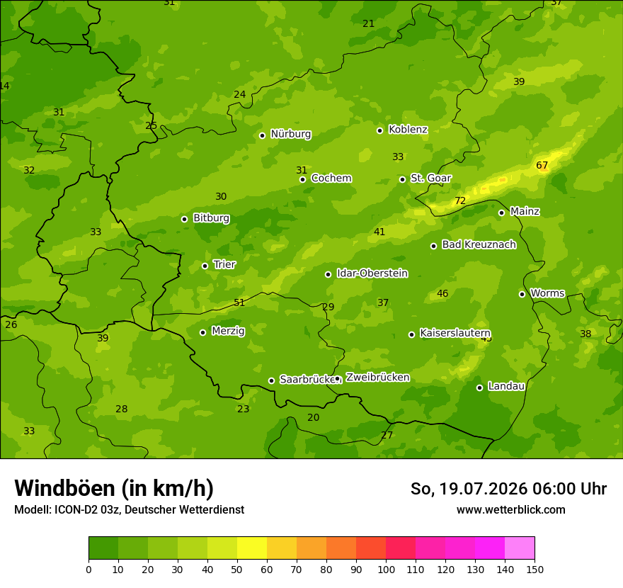 Maximale Windböen