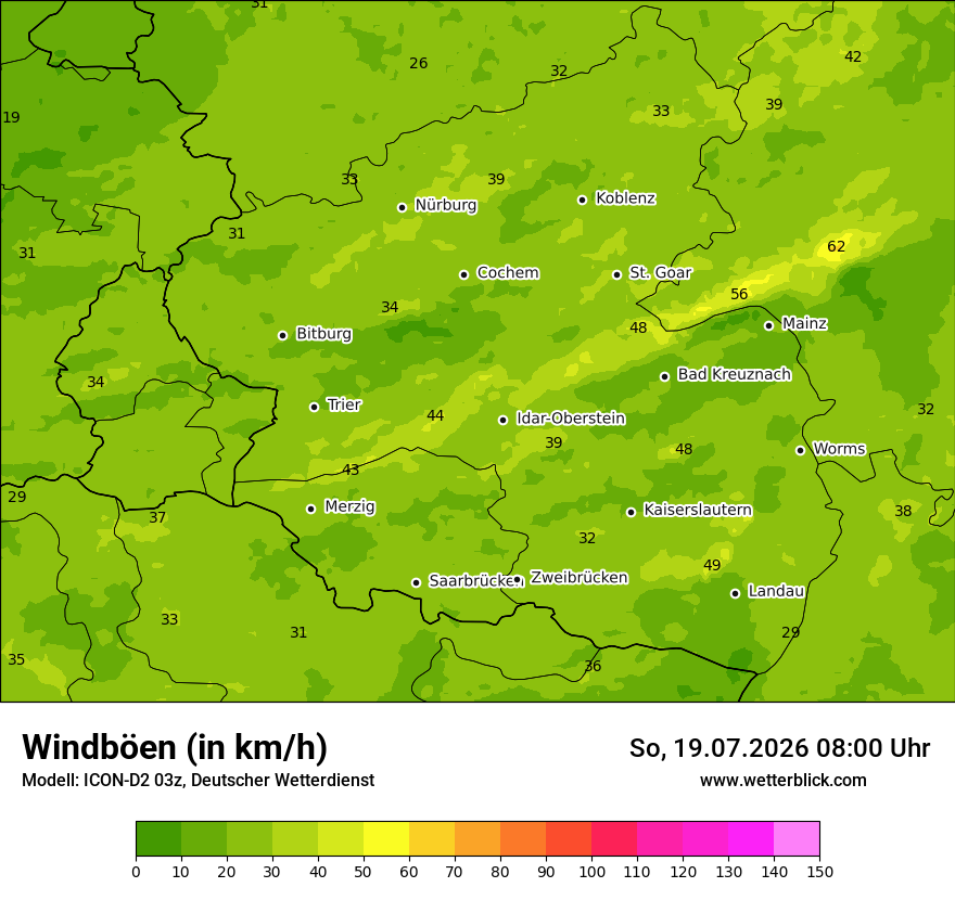 Maximale Windböen
