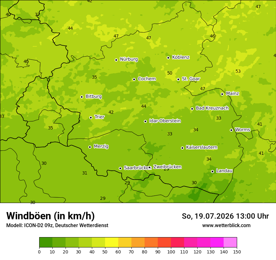 Maximale Windböen