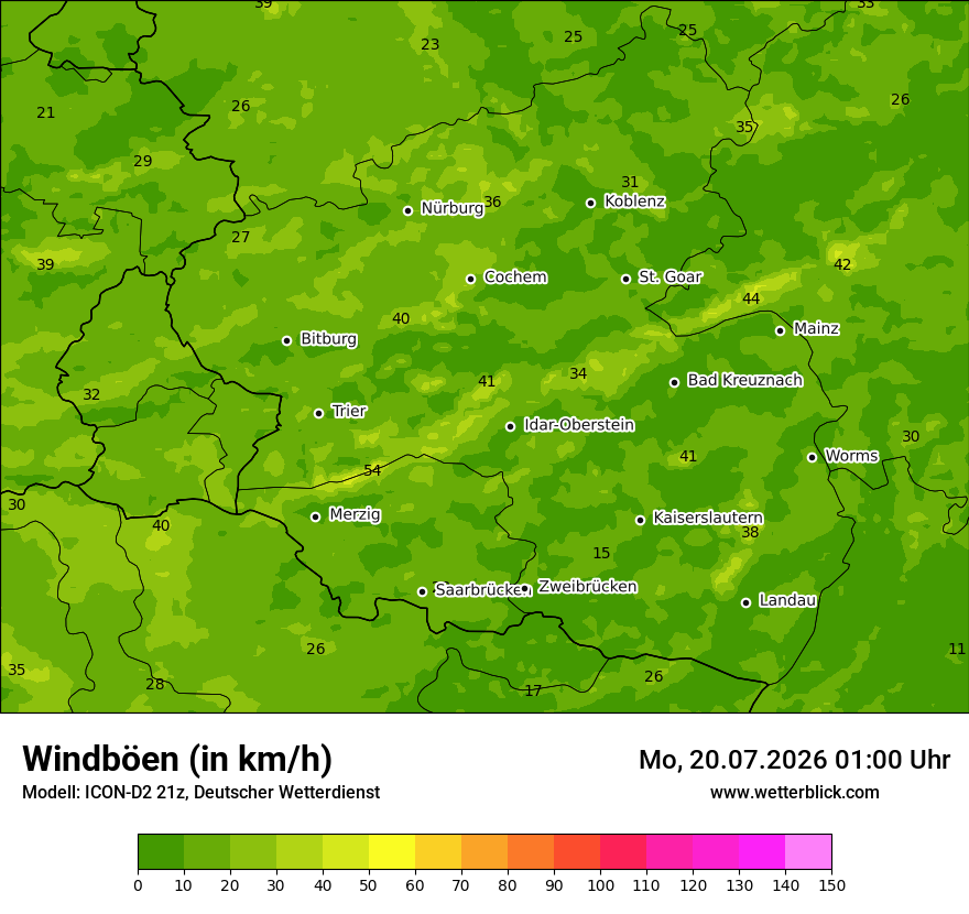 Maximale Windböen