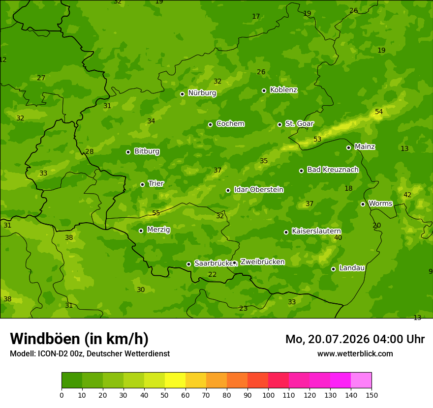 Maximale Windböen
