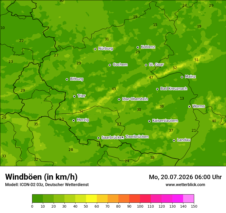 Maximale Windböen