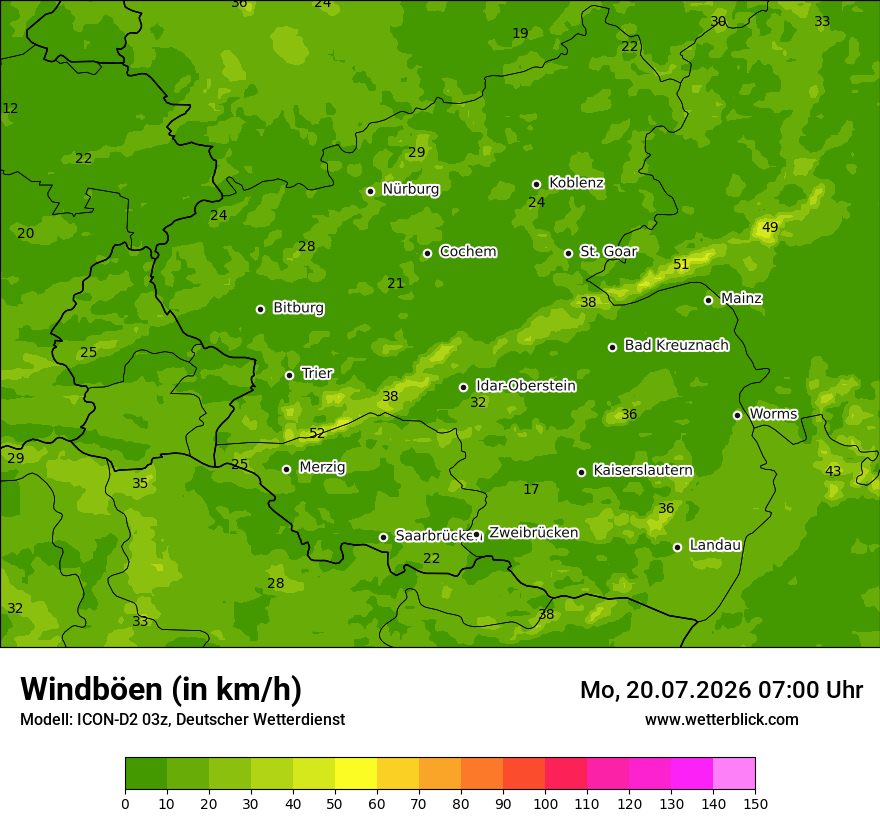 Maximale Windböen
