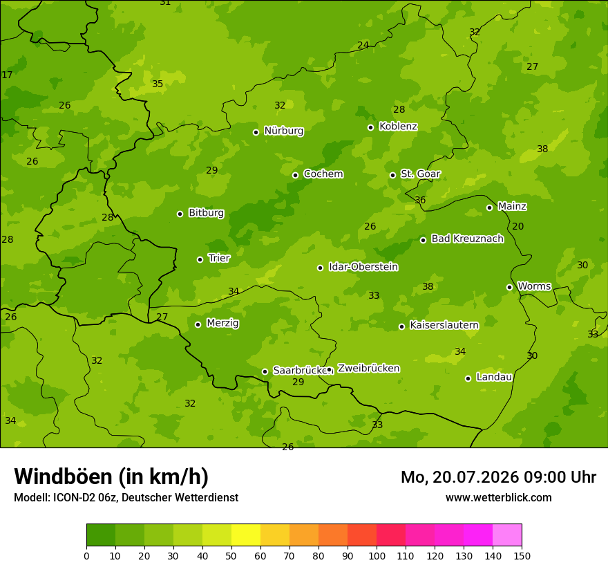 Maximale Windböen