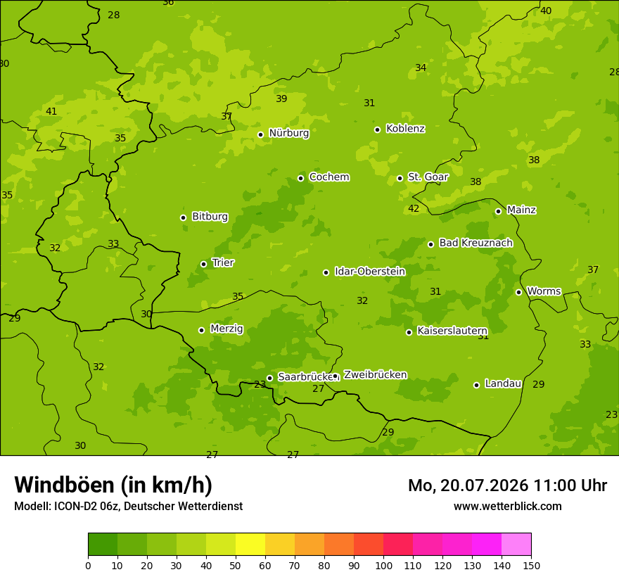 Maximale Windböen