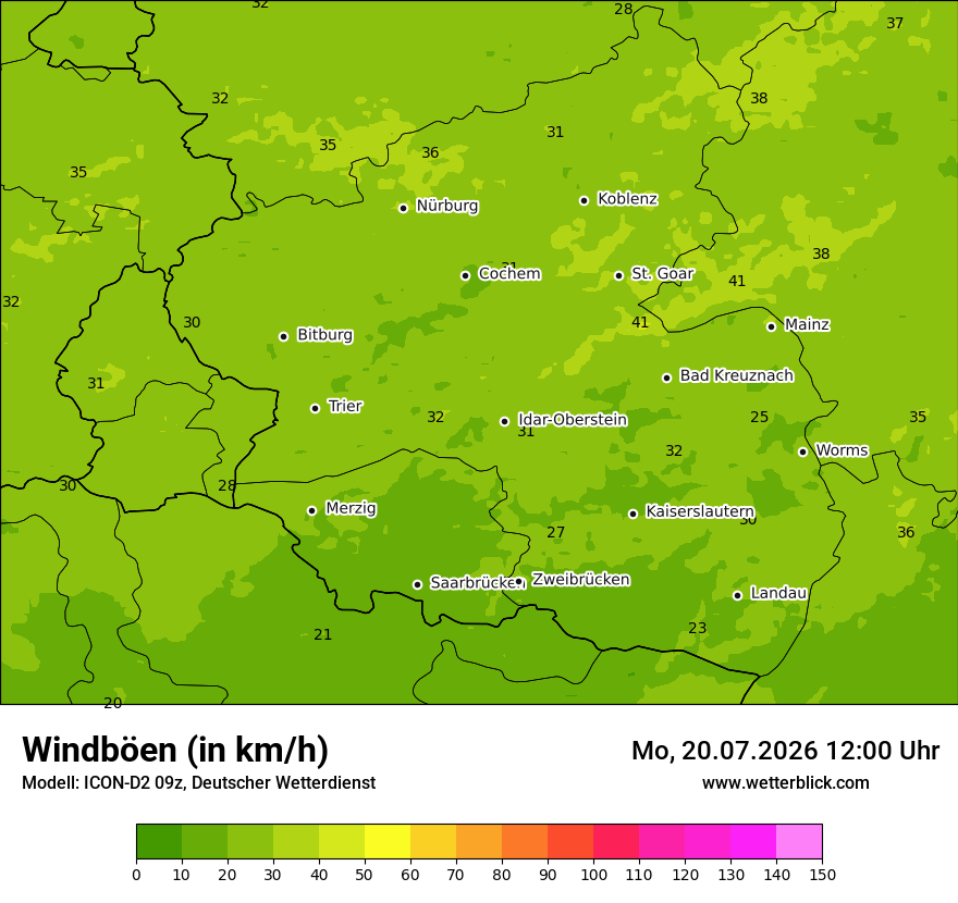 Maximale Windböen