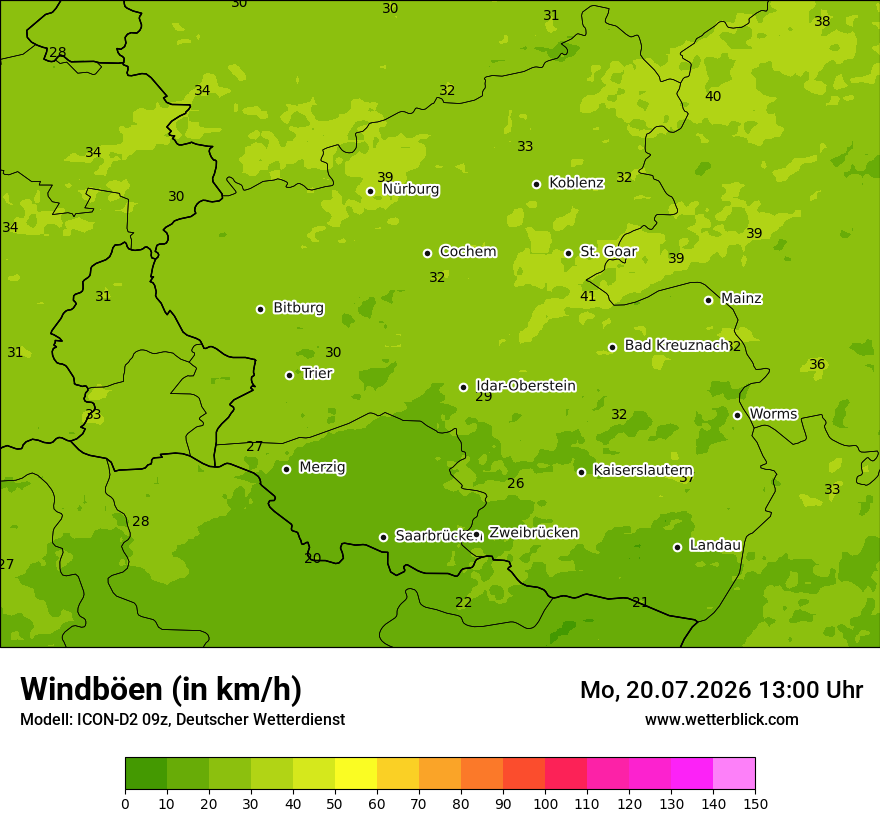 Maximale Windböen