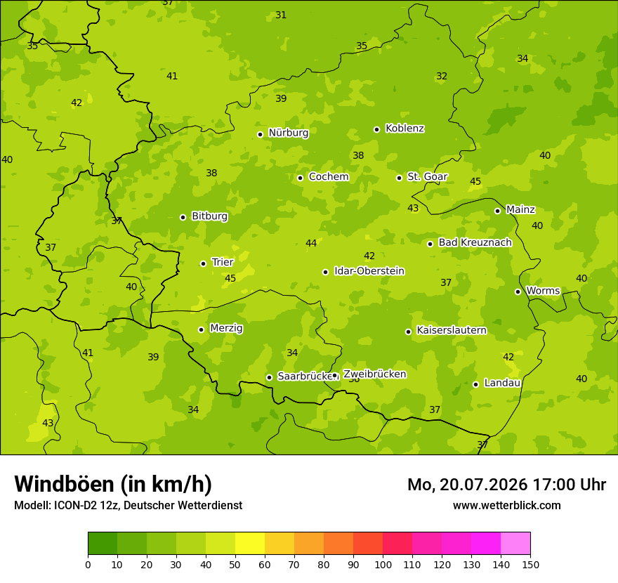 Maximale Windböen