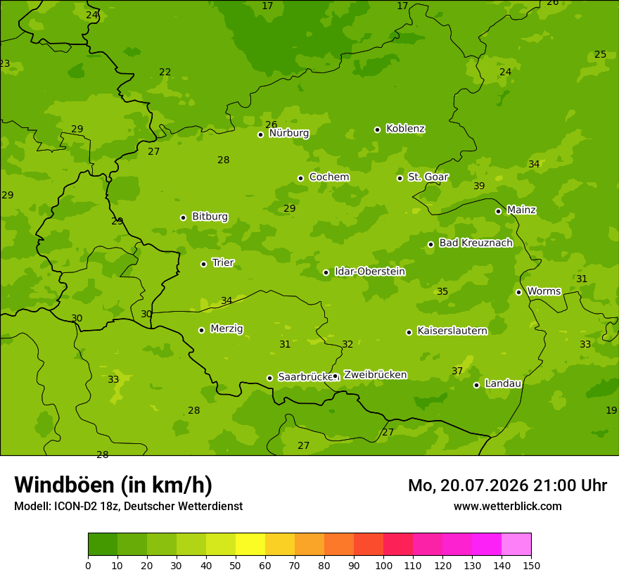 Maximale Windböen