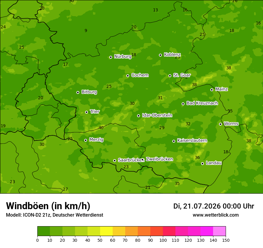 Maximale Windböen