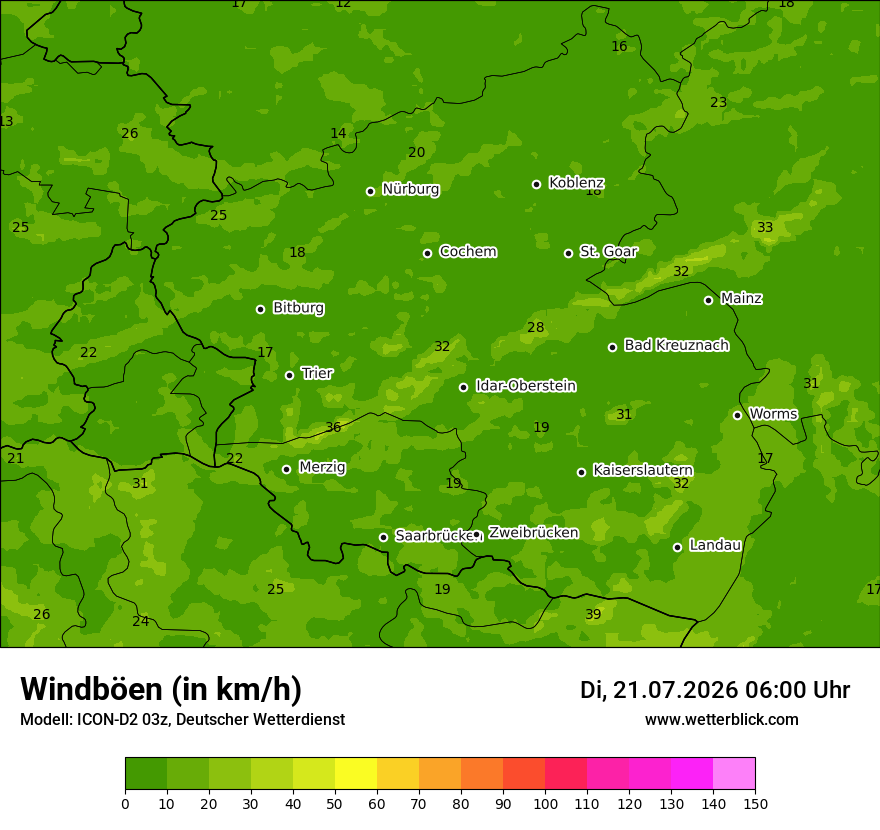 Maximale Windböen