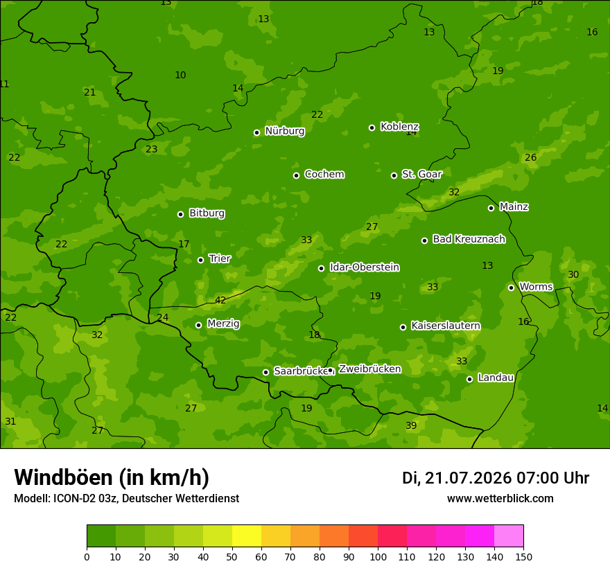 Maximale Windböen