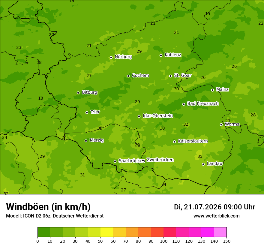 Maximale Windböen