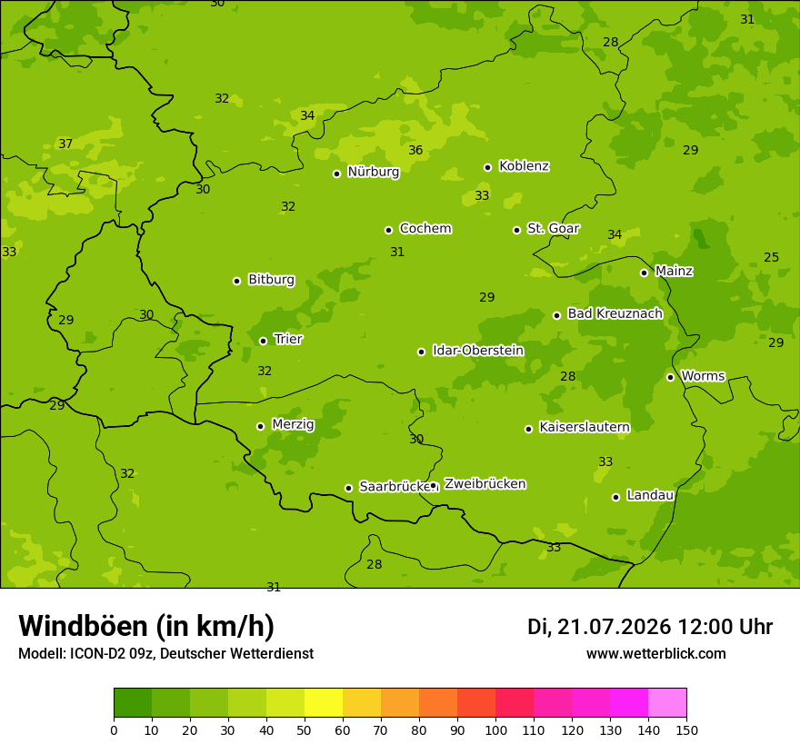Maximale Windböen