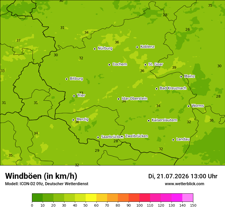 Maximale Windböen