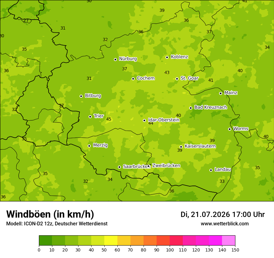 Maximale Windböen