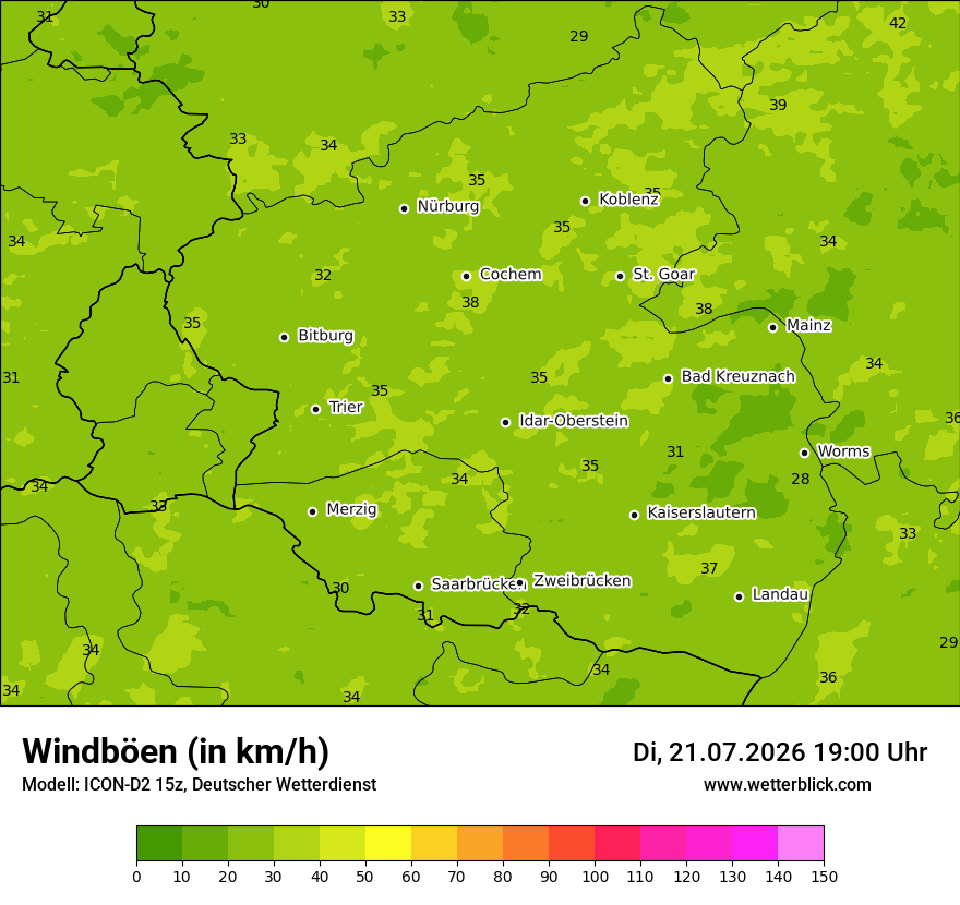 Maximale Windböen