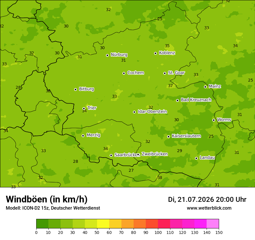 Maximale Windböen