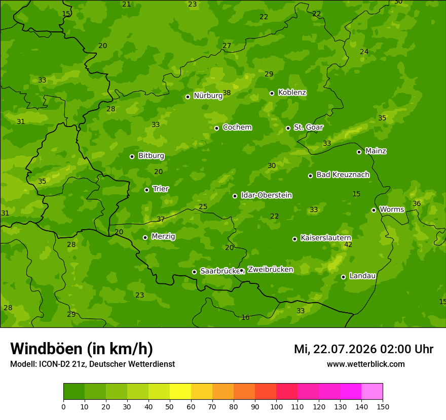 Maximale Windböen