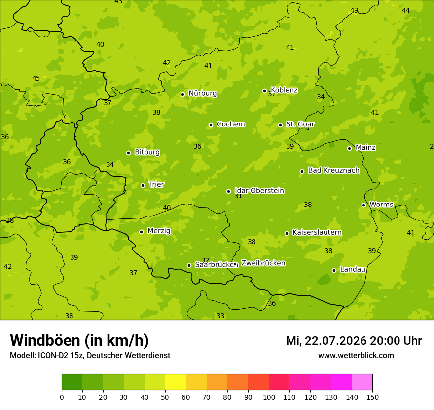 Maximale Windböen