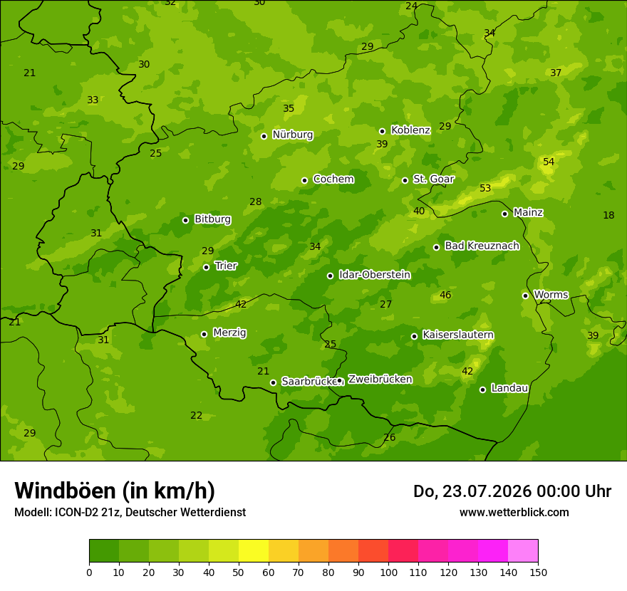 Maximale Windböen
